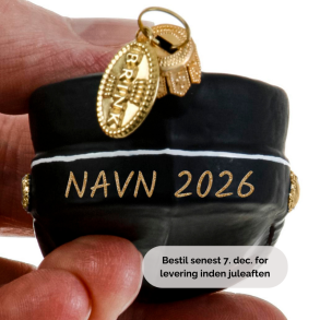 STUDENTERHUE 6 CM SORT NAVN