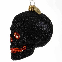 KRANIUM 7 CM SORT GLIMMER