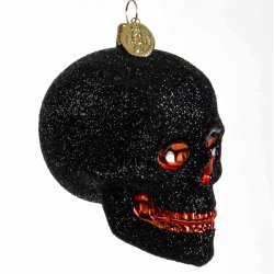 KRANIUM 7 CM SORT GLIMMER