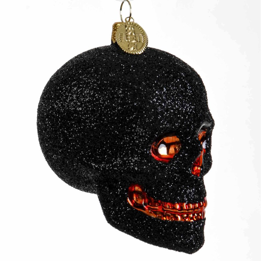 KRANIUM 7 CM SORT GLIMMER