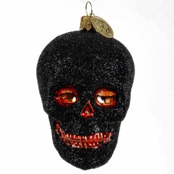 KRANIUM 7 CM SORT GLIMMER