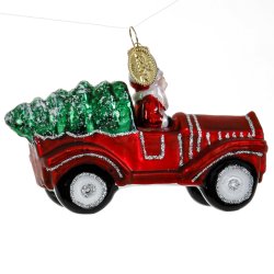 BIL MED NISSE OG JULETR� 9 CM R�D