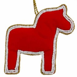 BRODERET DALA HEST 10 CM RD
