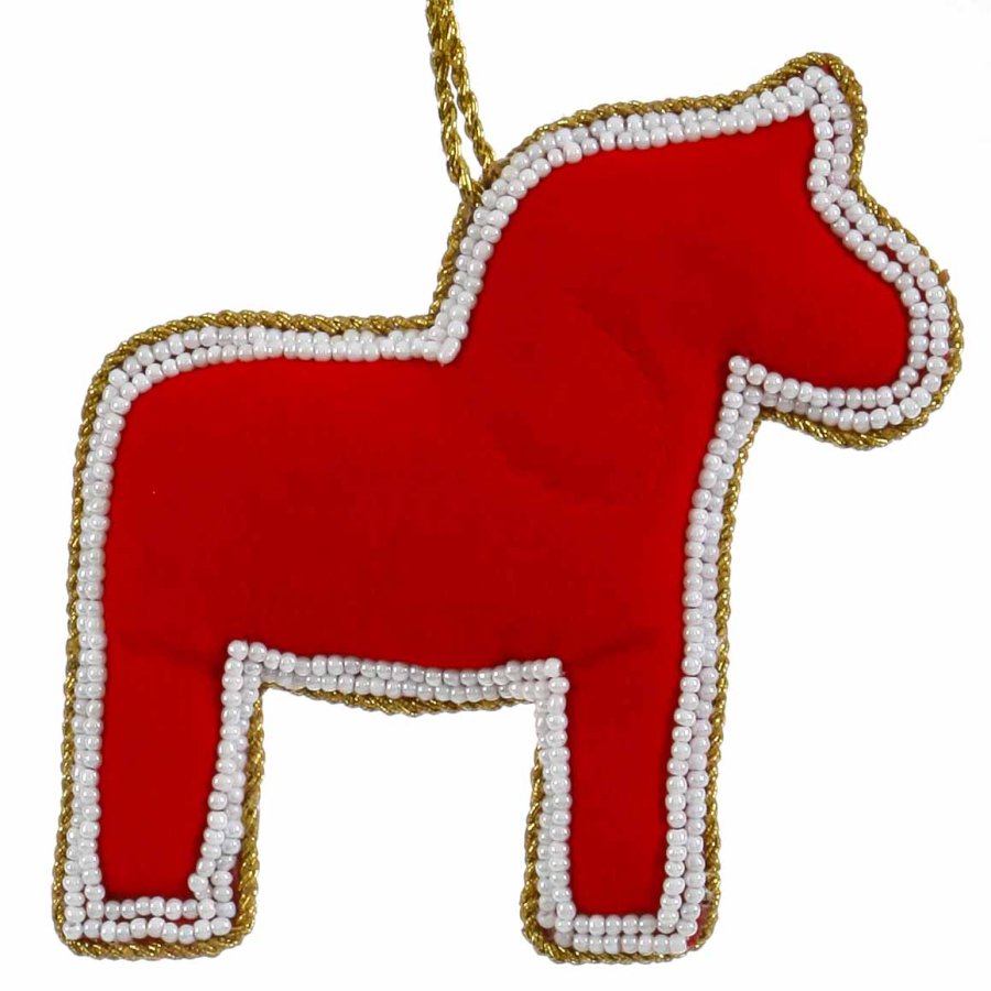 BRODERET DALA HEST 10 CM RD