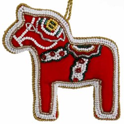 BRODERET DALA HEST 10 CM RD