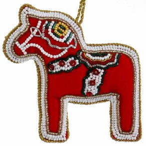 BRODERET DALA HEST 10 CM RD