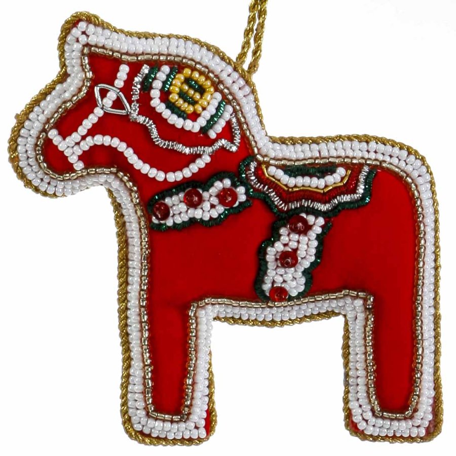 BRODERET DALA HEST 10 CM RD