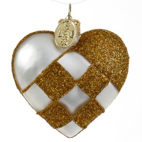 WOVEN HEART 5 CM GOLDEN MAT