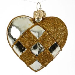 WOVEN HEART 5 CM GOLDEN