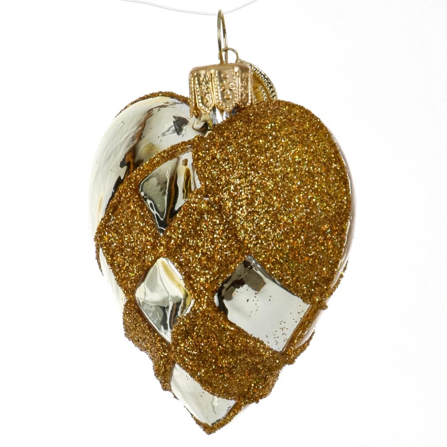 WOVEN HEART 5 CM GOLDEN