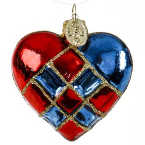 WOVEN HEART 5 CM RED AND BLUE
