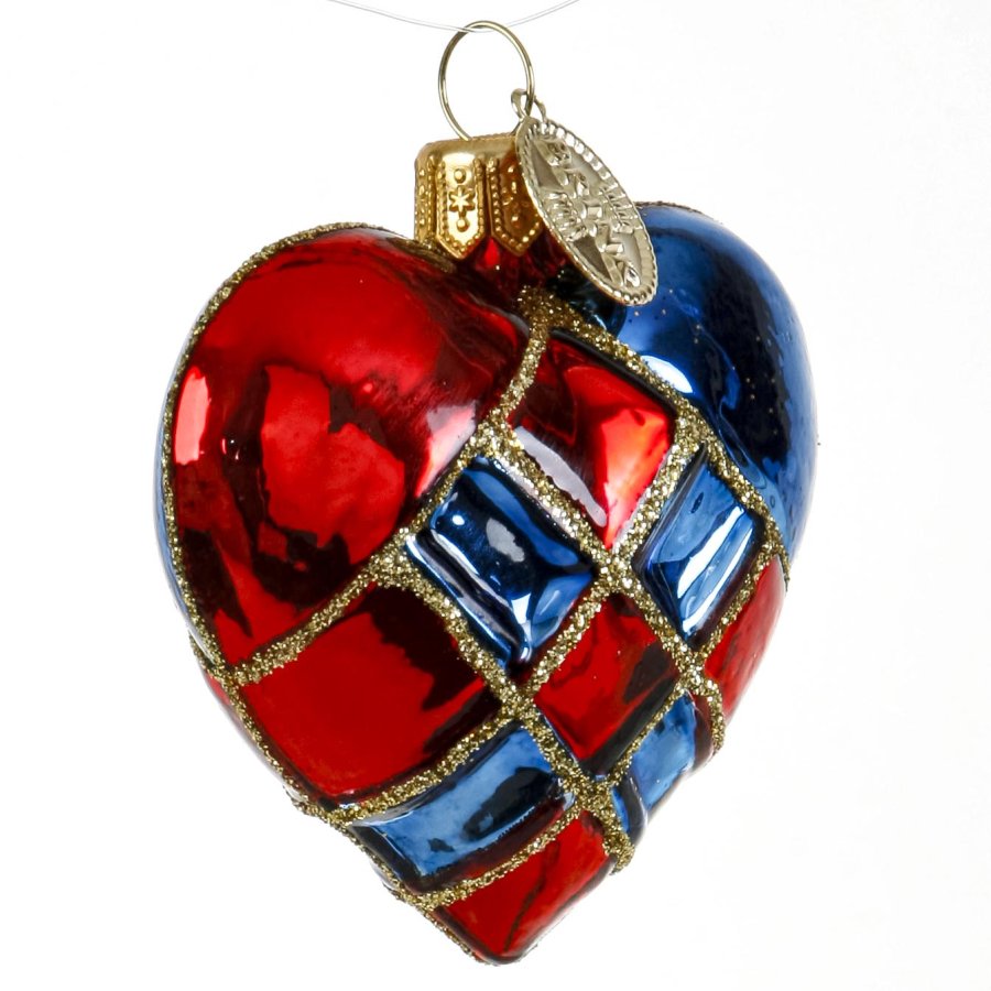 WOVEN HEART 5 CM RED AND BLUE