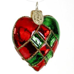 WOVEN HEART 5 CM RED AND GREEN