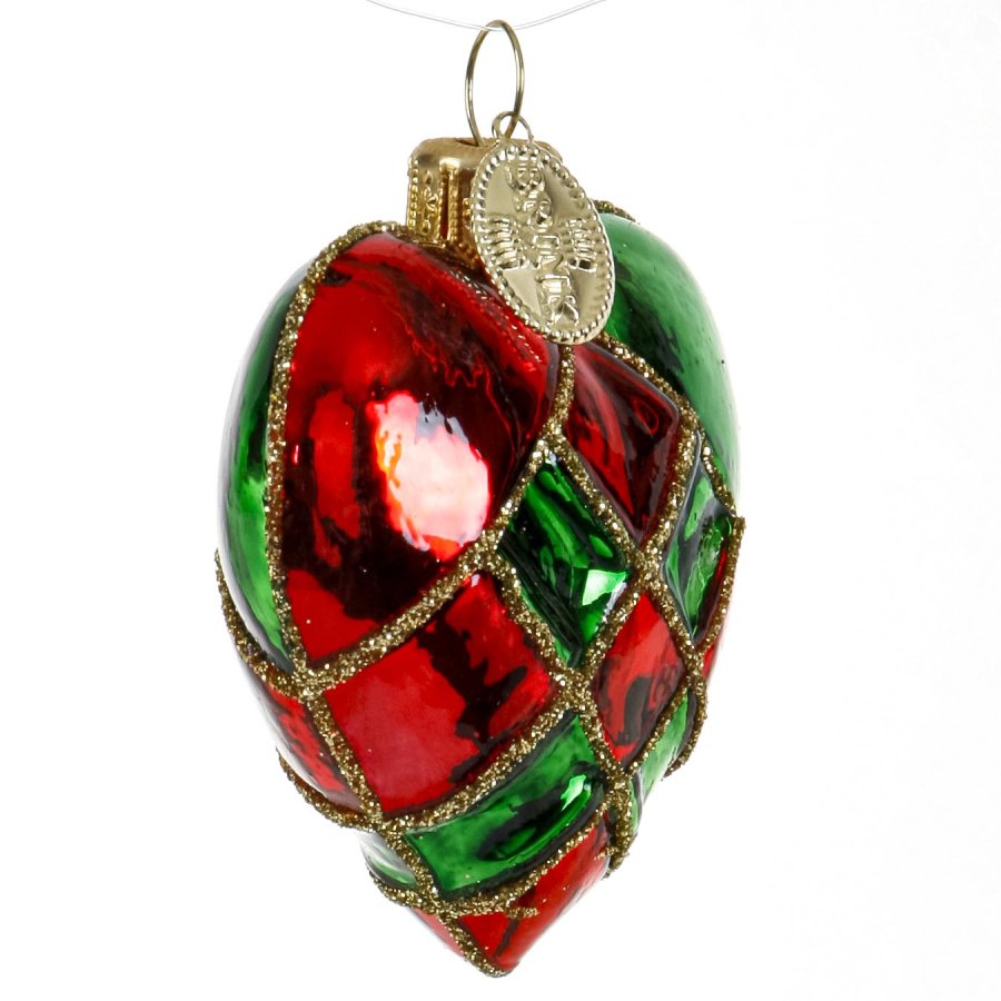 WOVEN HEART 5 CM RED AND GREEN