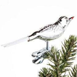 FUGL 10 CM SLVFARVET/HVID