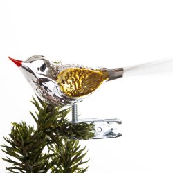 FUGL 10 CM SLV- /GULDFARVET