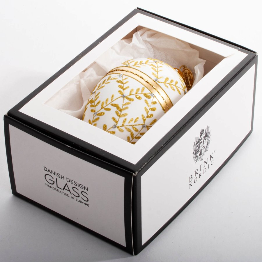 G DIAMANT 10 CM HVID GULDFARVET